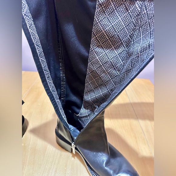 Aquatalia Omara Black Leather Knee High Riding Boots Sz 7 - Picture 6 of 8